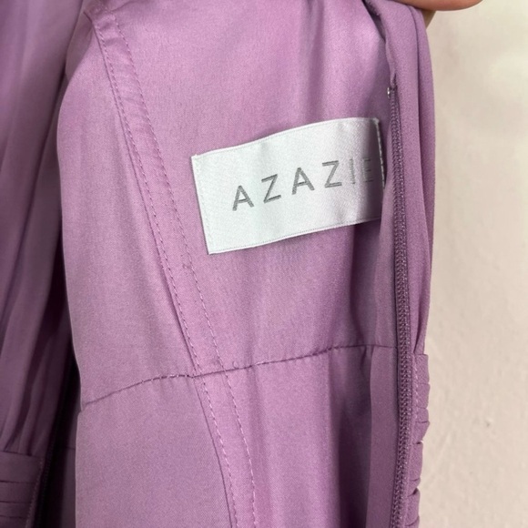 Azazie Women's Purple Halter Bonnie Bridesmaid Dress A8 A10 Maxi Long Sleeveless - Picture 5 of 13